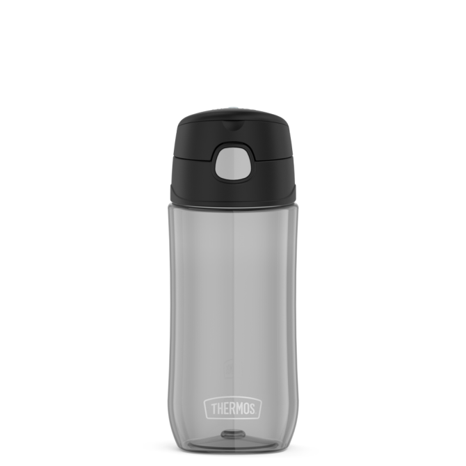 16oz THERMOS® KIDS PLASTIC WATER BOTTLE WITH SPOUT LID - BLACK - Image 4