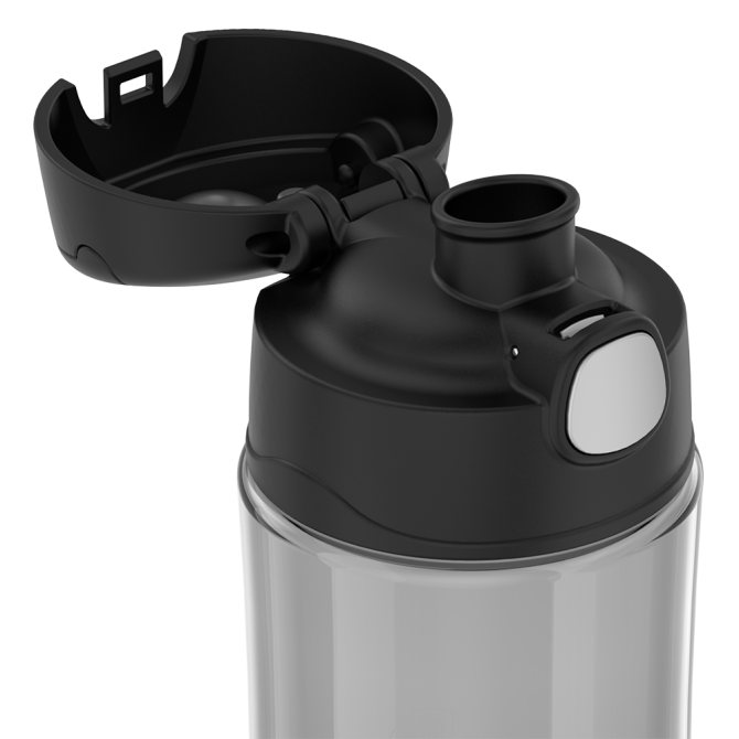 16oz THERMOS® KIDS PLASTIC WATER BOTTLE WITH SPOUT LID - BLACK - Image 8