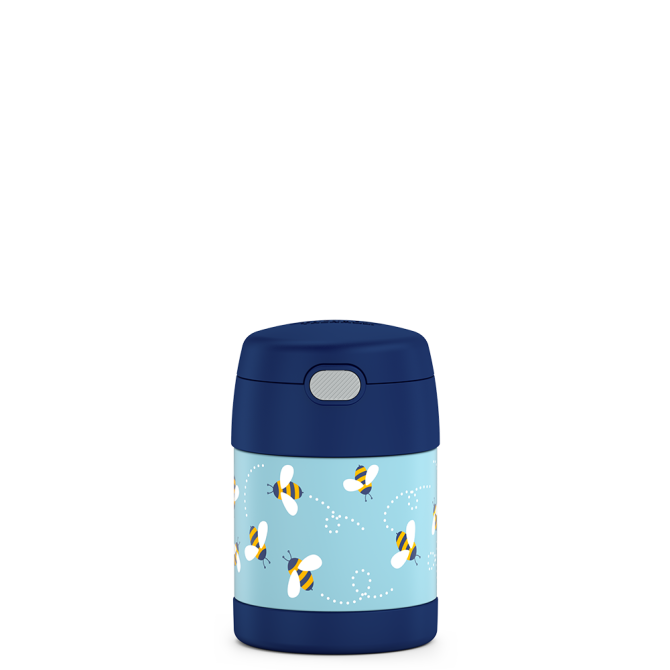10oz FUNTAINER® FOOD JAR PATTERNS - GREY AND AQUA WAVES - Image 3