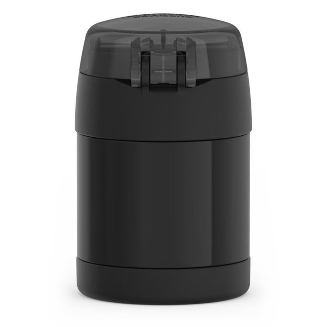10oz FUNTAINER® FOOD JAR WITH SNACK TOP - BLACK - Image 4