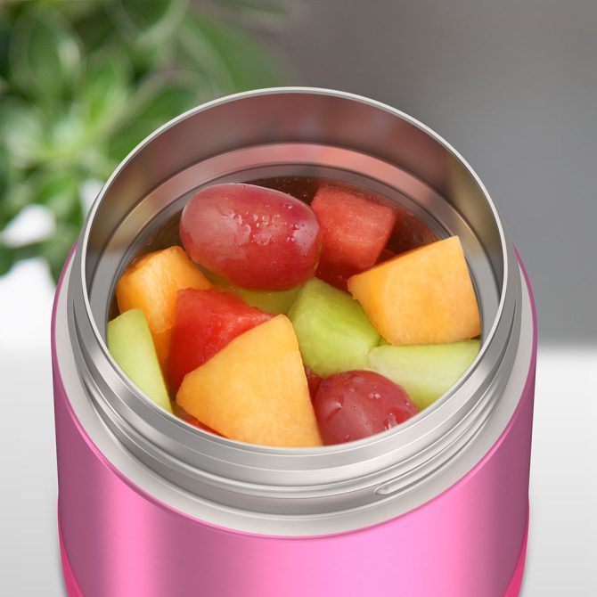 10oz FUNTAINER® FOOD JAR WITH SNACK TOP - BLACK - Image 5
