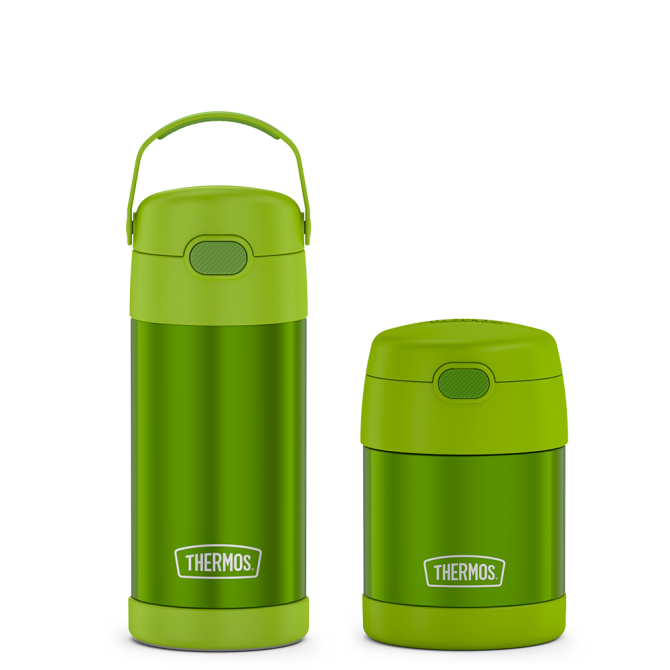 12oz FUNtainer Water Bottle u0026 10oz Food Jar Bundle - Lime