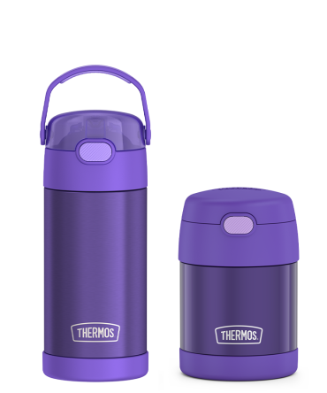 12oz FUNtainer Water Bottle u0026 10oz Food Jar Bundle - Purple