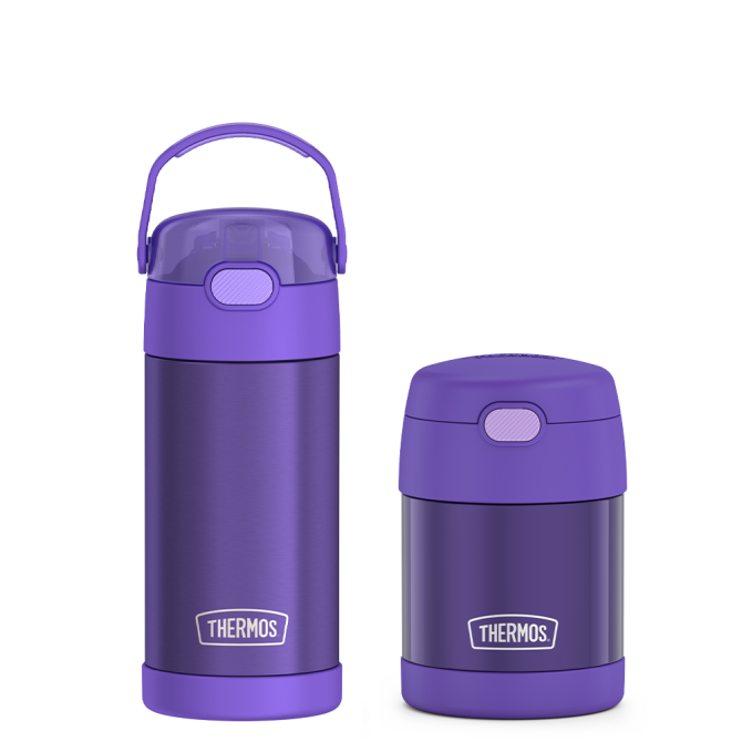 12oz FUNtainer Water Bottle u0026 10oz Food Jar Bundle - Purple