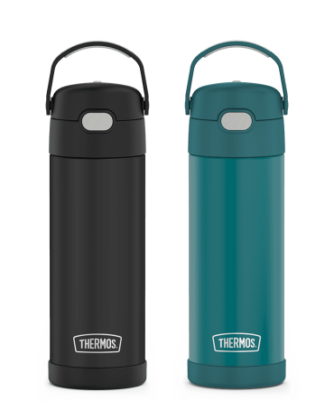 16oz FUNtainer Water Bottles Bundle - Matte Black u0026 Dark Sea Green