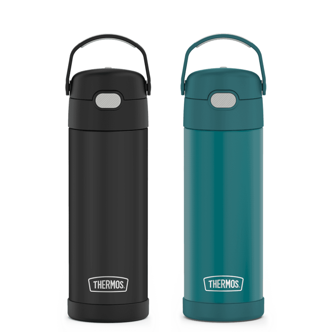 16oz FUNtainer Water Bottles Bundle - Matte Black u0026 Dark Sea Green
