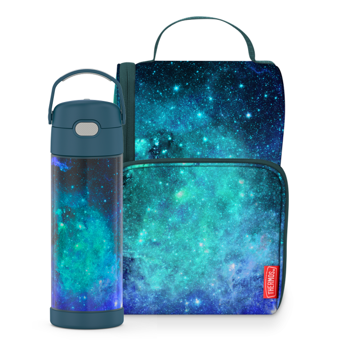 16oz FUNtainer Water Bottle u0026 Lunch Box Bundle - Galaxy Teal