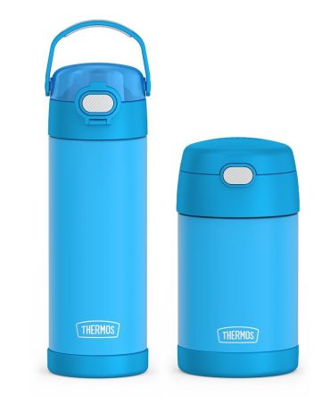 16oz FUNtainer Water Bottle with Locking Lid u0026 Food Jar Bundle - Electric Blue