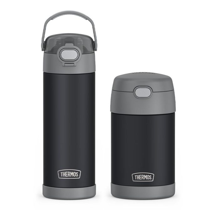 16oz FUNtainer Water Bottle u0026 Food Jar Bundle - Charcoal