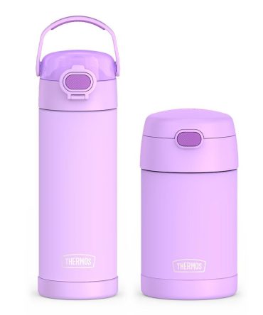 16oz FUNtainer Water Bottle with Locking Lid u0026 Food Jar Bundle - Neon Purple