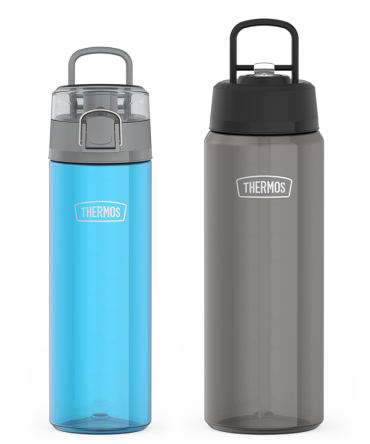 26oz Spout Lid u0026 32oz Straw Lid Lightweight Water Bottle Bundle - Teal u0026 Smoke