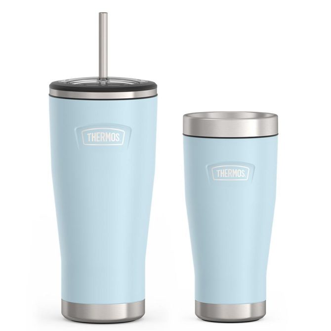 24oz Cold Tumbler with Straw u0026 16oz Travel Tumbler Bundle - Glacier