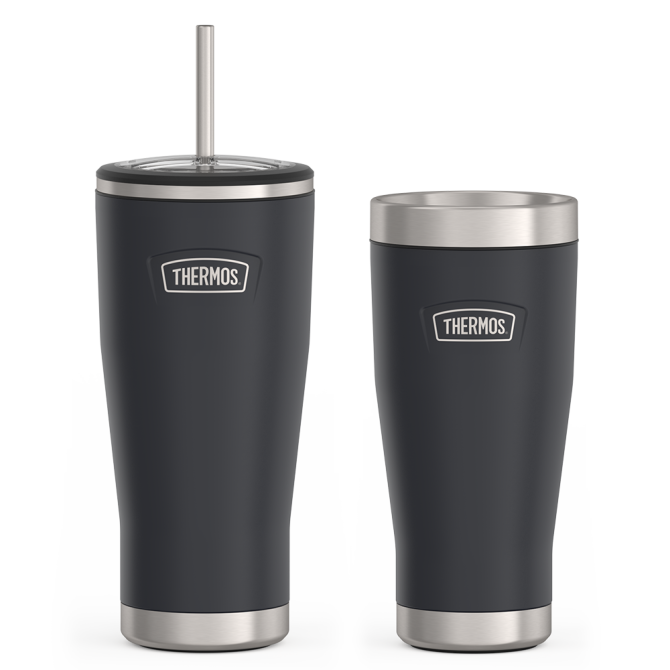 24oz Cold Tumbler with Straw u0026 16oz Travel Tumbler Bundle - Granite