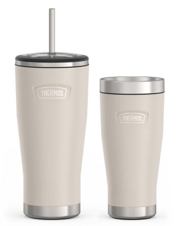 24oz Cold Tumbler with Straw u0026 16oz Travel Tumbler Bundle - Sandstone