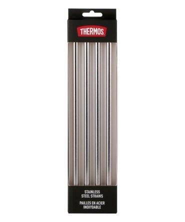 STAINLESS STEEL REPLACEMENT STRAWS - 4PK