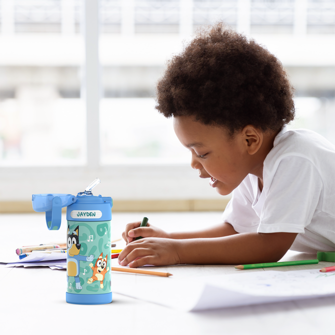 12oz FUNTAINER® WATER BOTTLE BLUEY - Image 6